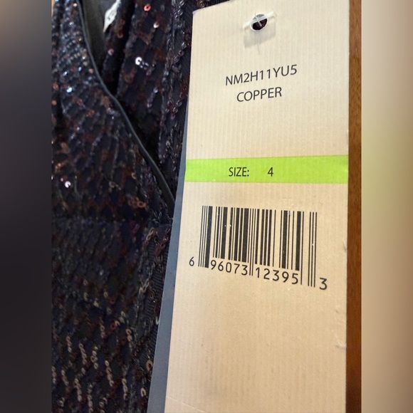 Nanette Lepore Sequin Midi Dress Copper & Black Party Cocktail NYE Evening, NWT - Picture 5 of 11